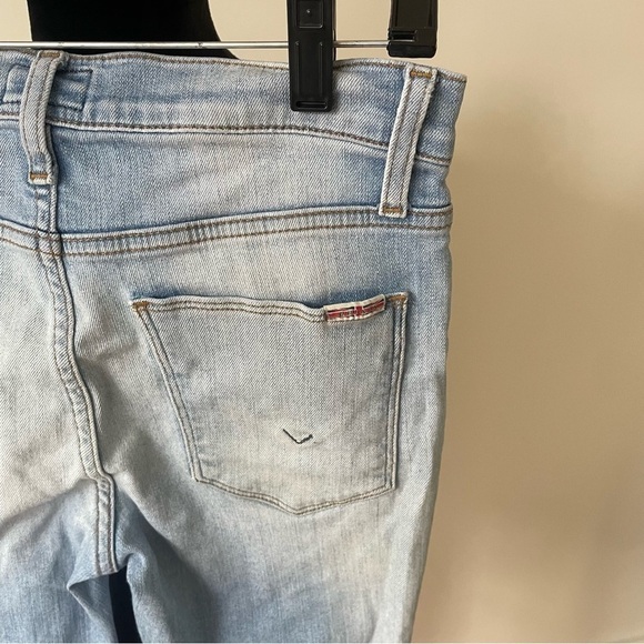 Hudson Jeans Hatchback Blue Distressed Nico Mid Rise Unfinished Raw Hem Ankle 27 - Picture 5 of 9